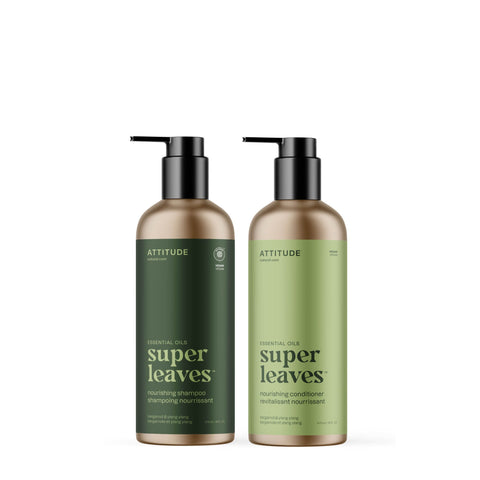 Nourishing shampoo and conditioner duo : SUPER LEAVES™ | ESSENTIAL OILS